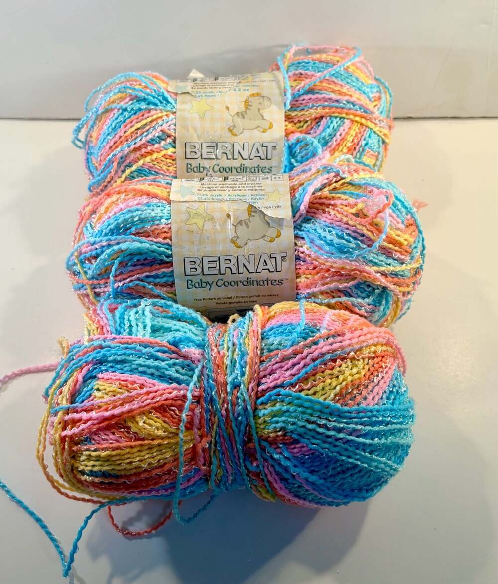 Bernat Baby Coordinates Yarn Candy Baby Lot of 3 Skeins